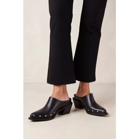 ALOHAS Anthropologie Lorenzo Leather Mules size 40 US 9 9.5 Black - Picture 3 of 11